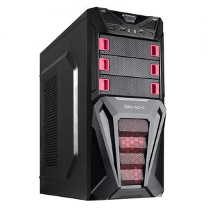 Caixa Atx Gaming 2Hix Chief - Black/Red - GreenFever