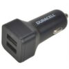 Carregador Isqueiro Duracell 1A + 2.4A  2 Portas USB  (PRETO)