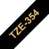 Fita Compatível Brother TZe354 Laminada  Texto dourado em Fundo Preto   24mm x 8 metros