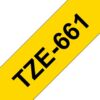 Fita Compatível Brother TZe661  Laminada Texto Preto em Fundo Amarelo  36mm x 8 metros