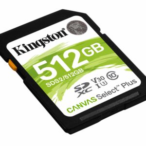 Alternative view of Cartão SD Kingston Canvas Select Plus 512Gb  Video Class V30   UHS-I U3   Classe10 - SDXC UHS-I