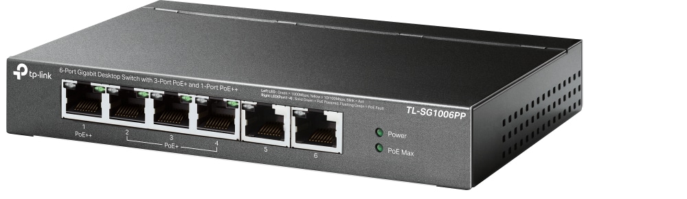 Switch TP-Link TL-SG1006PP 6 Portas GB 3 Portas PoE+ 1 Porta PoE++ - Image 2
