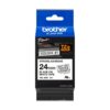 Fita Original Brother TZeS251  Laminada Super Adesiva Texto Preto em fundo Branco 24mm x 8 metros