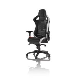 Cadeira noblechairs EPIC Real Leather - Preto / Branco / Ve