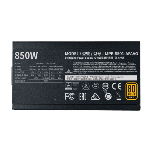 Fonte de Alimentação Cooler Master Mwe 850W 80 Plus Gold Full Modular Bulk - Image 4