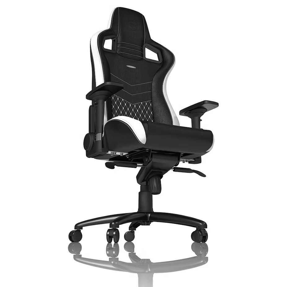 Cadeira noblechairs EPIC Real Leather - Preto / Branco / Ve - Image 11