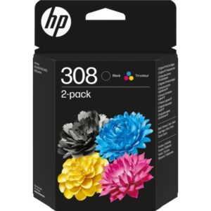 Tinteiro Original HP 308 Preto + Cor Pack de 2 6L6S6UE