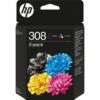 Tinteiro Original HP 308 Preto + Cor Pack de 2 6L6S6UE