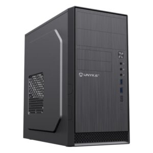 Caixa Micro Atx Unykach Aero C12 V2  USB-A 3.0 USB-C 2.0  + Audio Preta