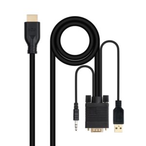 Cabo Conversor Nanocable  VGA para HDMI + Audio 1.8m