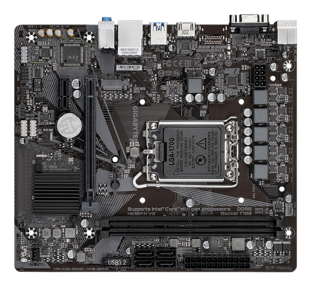 Motherboard Gigabyte H610M H V2 LGA 1700 micro ATX - Image 4