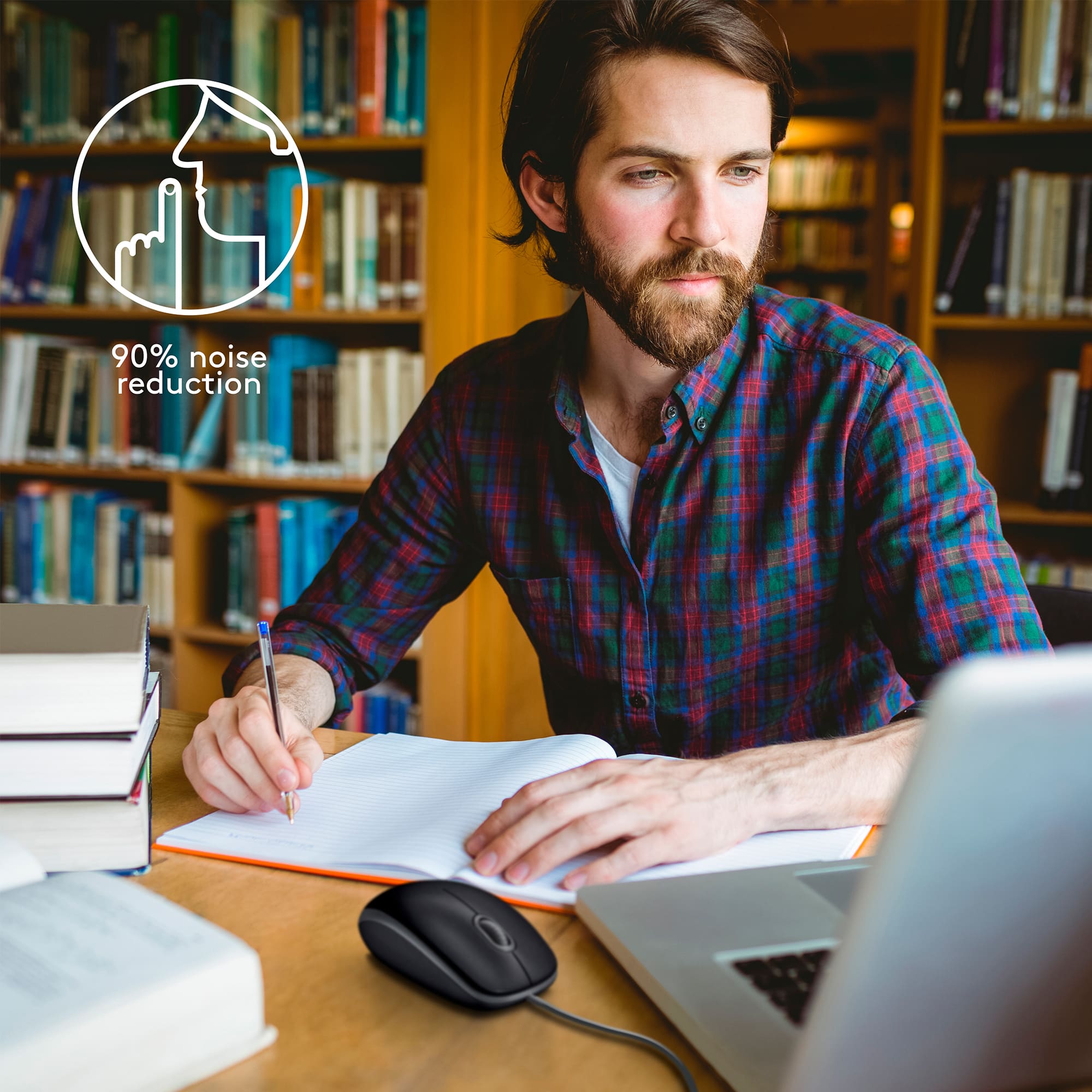 Rato Logitech B110 Silent USB 1000DPI 3 Botões Preto - Image 2