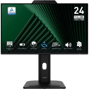 Monitor MSI MP242PMG 23.8" FullHD IPS 120Hz 4ms com Webcam 1xDP 1xVGA 1xHdmi Audio Hub Usb Ajuste em altura  Pivot