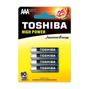 Pack de 4 Pilhas AAA Toshiba High Power LR03 1.5V Alcalinas