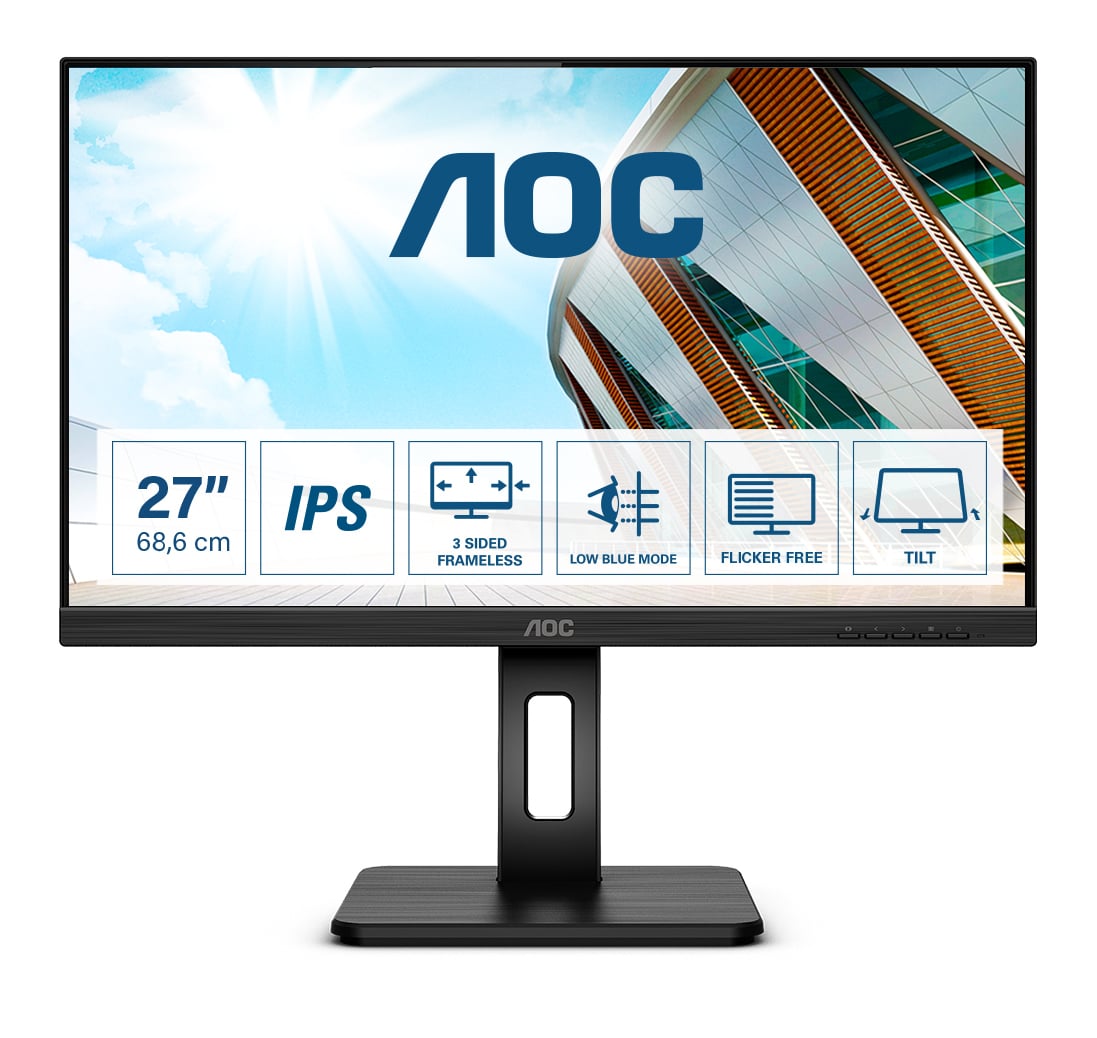 Monitor Profissional AOC 27P2Q 27" Full HD Multimedia Preto