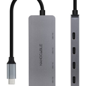 Alternative view of Hub Nanocable USB-C > 4xUSB-C + USB-C PD 100W 10 CM Cinza