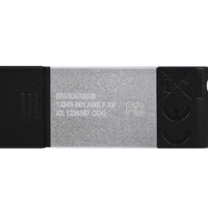 Alternative view of Pen Drive Kingston 256Gb DataTraveler DT80 Usb C 3.2 Cinza