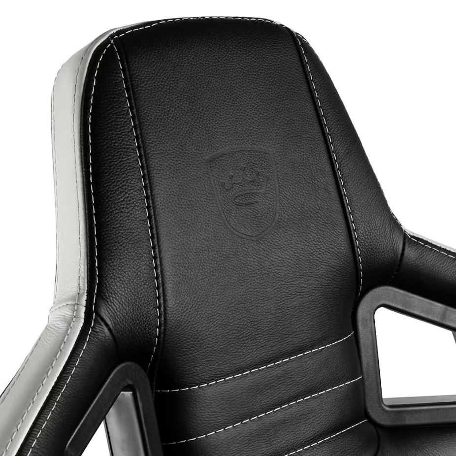 Cadeira noblechairs EPIC Real Leather - Preto / Branco / Ve - Image 4