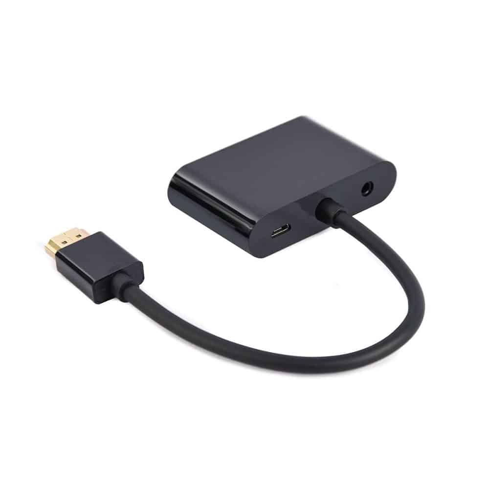 Cabo Adaptador Gembird HDMI Macho para HDMI Fêmea + VGA Fêmea + Cabo Adaptador Audio Preto - Image 2