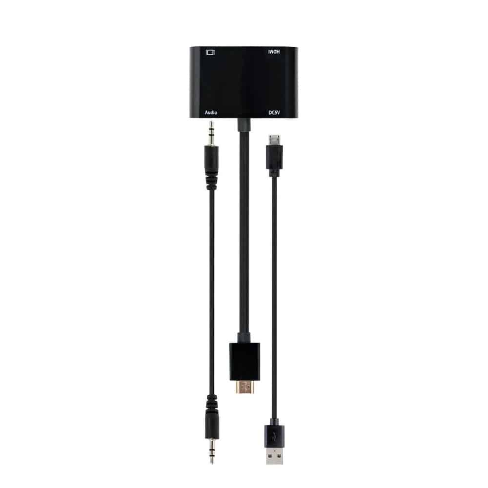 Cabo Adaptador Gembird HDMI Macho para HDMI Fêmea + VGA Fêmea + Cabo Adaptador Audio Preto - Image 4