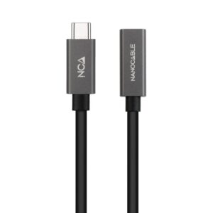 Cabo USB 3.2 Nanocable 10.01.4401 Usb Tipo-C Macho - USB Tipo-C Fêmea 1m Preto