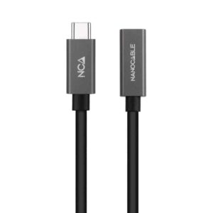 Cabo Nanocable Usb 3.2 10.01.4400 Usb-C Macho - Usb-C Fêmea 50cm Preto