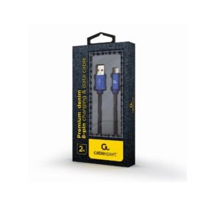 Cabo Usb 2.0 Para Lightning 2Mt Azul Metal Blister