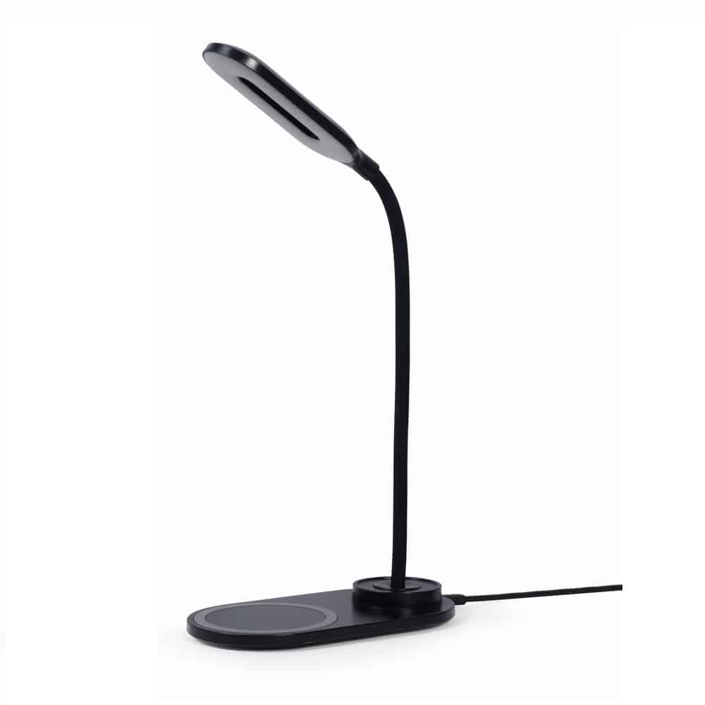 Candeeiro Lâmpada de Mesa Gembird com Carregamento Wireless Preto