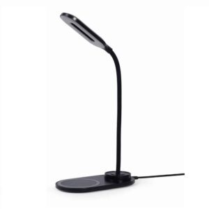 Candeeiro Lâmpada de Mesa Gembird com Carregamento Wireless Preto
