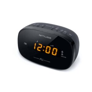 Despertador com Rádio  MUSE M-150 Preto Alarme Duplo