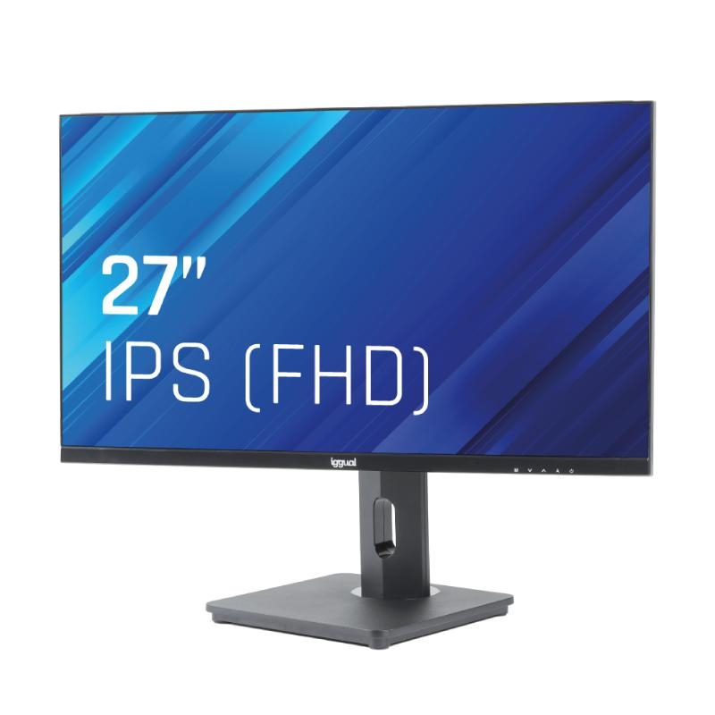Monitor Iggual 27" Ips 120Hz 1ms Vga e HDMI Com regulação em Altura e Pivot Multimédia