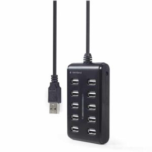 Hub Usb 2.0 Gembird com 10Portas Usb 2.0  Preto