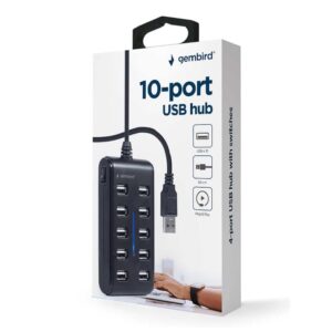 Alternative view of Hub Usb 2.0 Gembird com 10Portas Usb 2.0  Preto