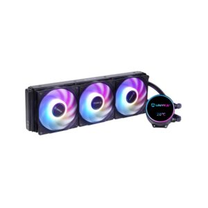 Dissipador Liquido Unykach Aquastorm NEO 360  3 Ventiladores de 120mm  RGB  Visualização Temperatura CPU - Tubo de 38mm