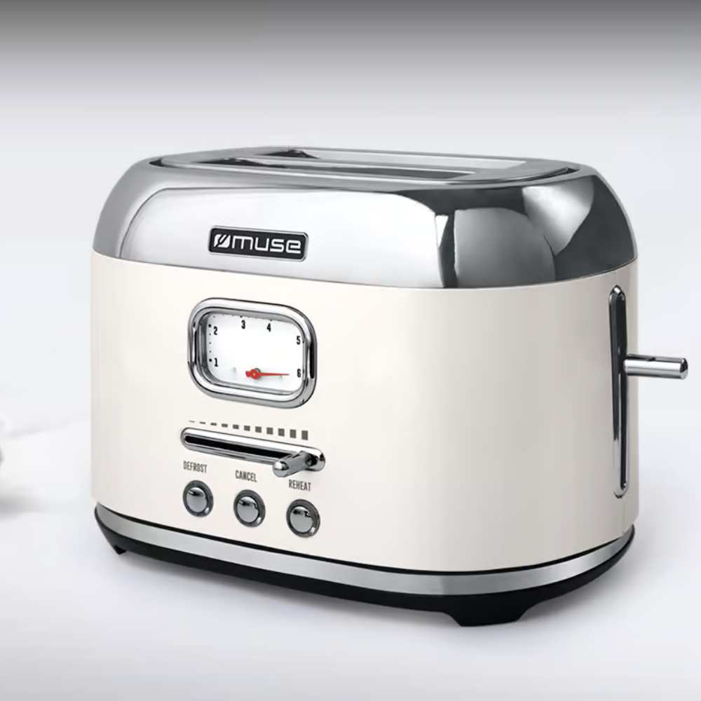 Torradeira Muse MS-120SC Vintage 2 Tostas Branca - Image 2