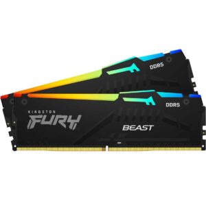 Memória RAM Kingston Fury Beast RGB (AMD Expo) 64GB (2x32GB) DDR5-6000MHz 2R CL36 Preta