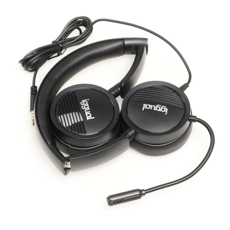 Headphones iggual Dual Tech com Microfone USB + 3.5mm Pretos - Image 2
