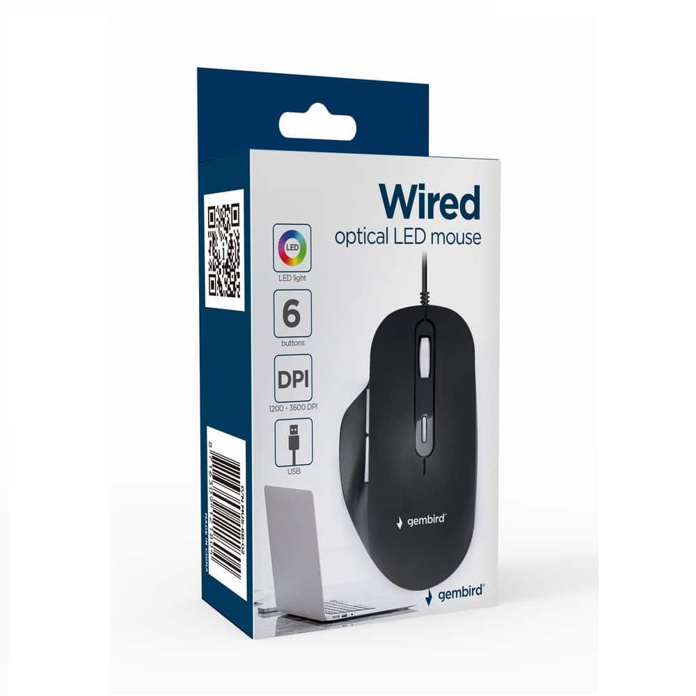 Rato Gembird Iluminado 6 Botões Confort Usb 2.0 Preto - Image 4