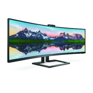 Monitor Profissional Ultrapanorámico Curvo Philips 499P9H 48.8"  Dual QHD  Webcam  Multimedia Regulável em Altura Preto