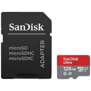 Micro SD SanDisk Ultra 128GB microSD XC com Adaptador  Clase 10  140MBs