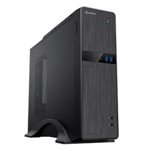 Caixa Slim Unykach UK52112  MicroATX Fonte SFX 450W Suporta 3.5" e  2.5"  USB-A 3.2 USB-C e Audio