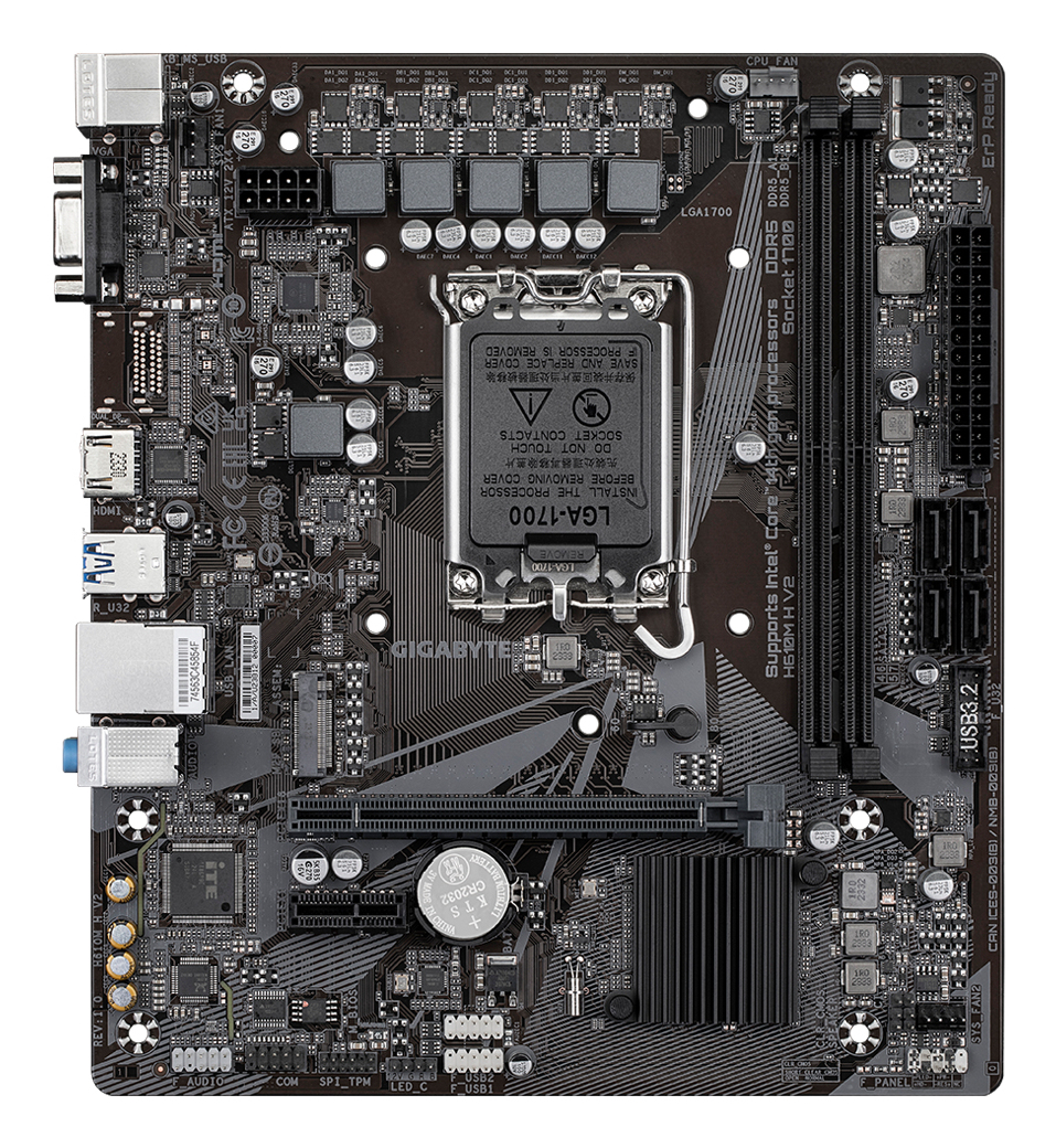 Motherboard Gigabyte H610M H V2 LGA 1700 micro ATX - Image 2