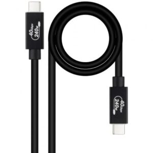 Cabo USB 4.0 Nanocable 10.01.5001 USB Tipo-C Macho - USB Tipo-C Macho até 240W 40Gbps 1m Preto