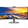 Monitor Profissional Ultrapanorámico Curvo Philips 34E1C5600HE 34"  WQHD  Webcam  100 Hz  VA 300 cd/m² 4 ms HDMI  DisplayPort  USB-C Multimedia  Regulavel em altura Preto
