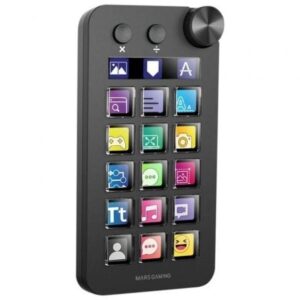 Control Deck Mars Gaming MSD-NEO 15 Teclas LCD 1 Roda 2 Botões Preto