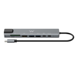 Alternative view of Docking Station Ewent Multiportas Usb-C 8 em 1 Hdmi 4K  PD 87W  2xUSB-A  LAN  Leitor Cartões