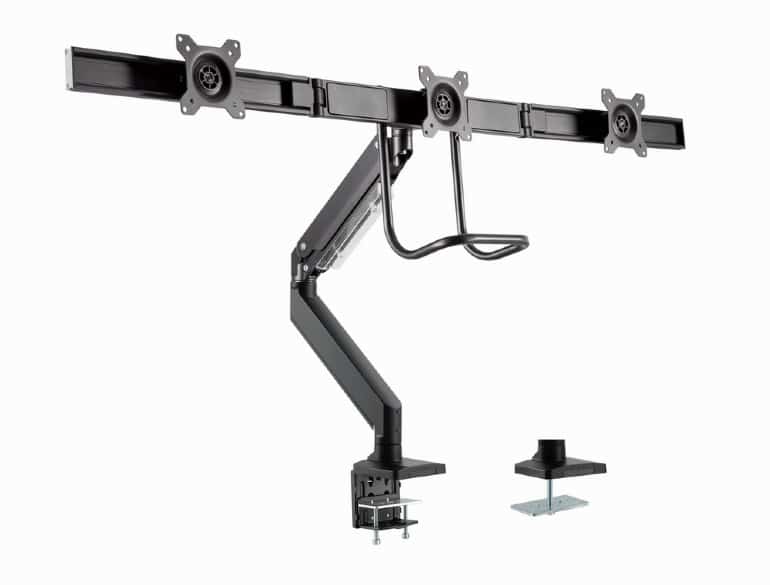 Suporte para 3 Monitores Gembird Ajustável e facilidade de Movimento suporte até 27" e 7 Kg - Image 2
