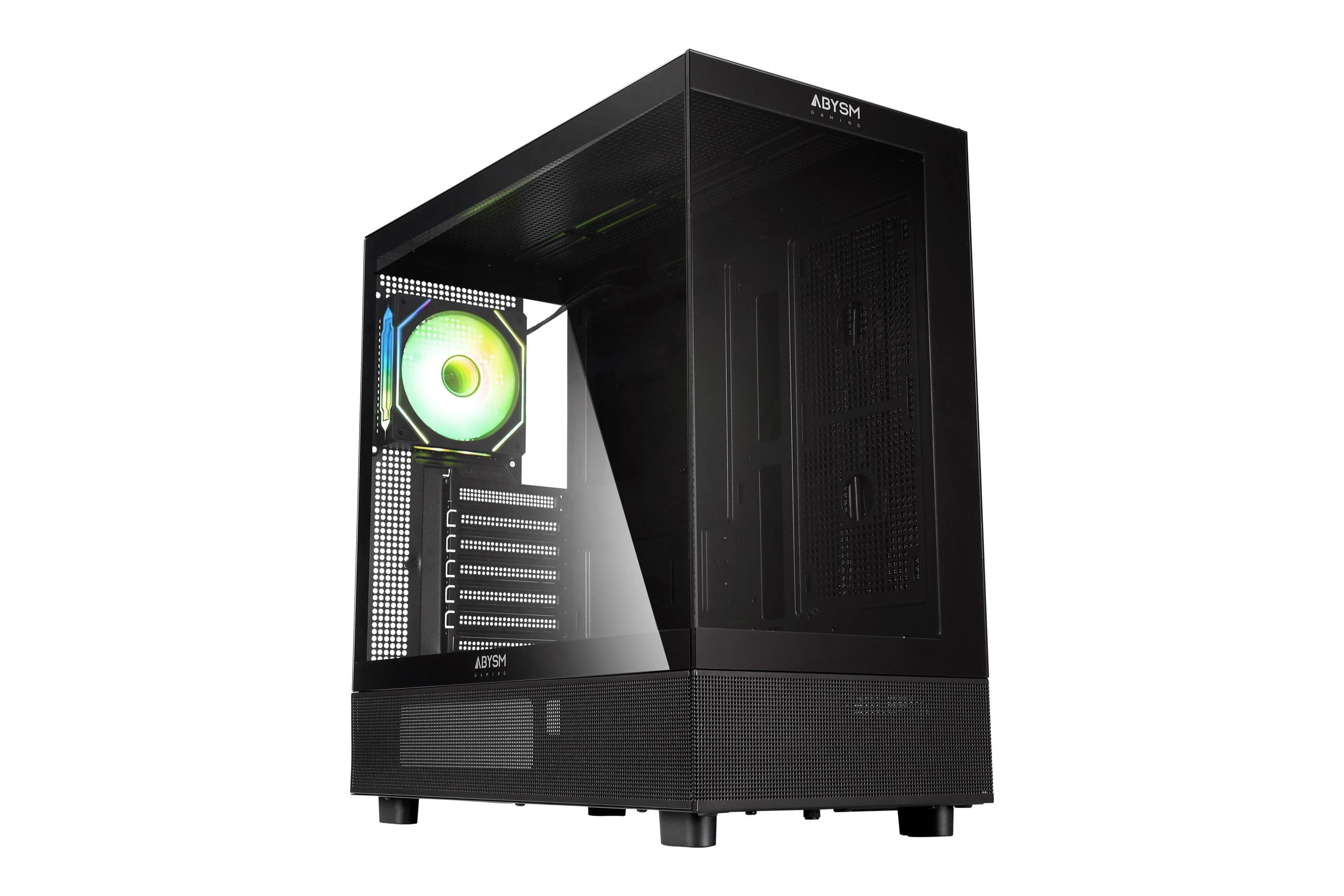 Caixa Gaming Abysm DANUBE SAVA H400 Vidro Temperado Preta