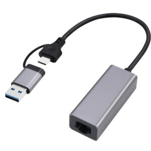 Adaptador Gembird A-USB3AC-LAN2G-01 USB3.0 e Type-C para RJ Gigabit