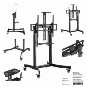 Alternative view of Suporte de Pé Gembird TVS-100T-01 para TV com rodas  e Prateleira  Motorizado ajustavel em Altura até 100"